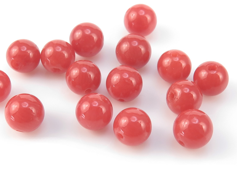 Red Coral Round Bead ~ SINGLE ~ Various Sizes