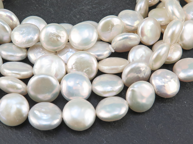 Freshwater Pearl Coin Beads 12-13mm ~ 16'' Strand