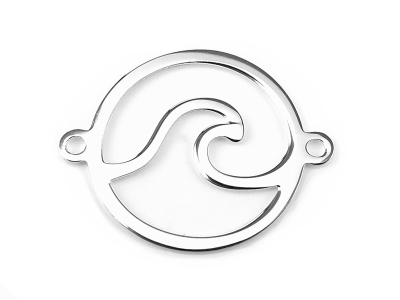Sterling Silver Wave Connector 15mm