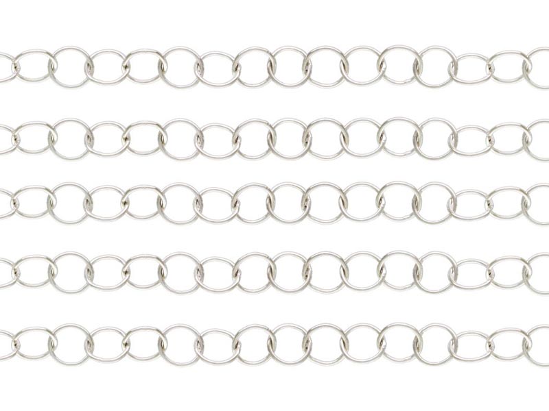 Sterling Silver Round Link Chain 3.5mm  ~ by the Foot