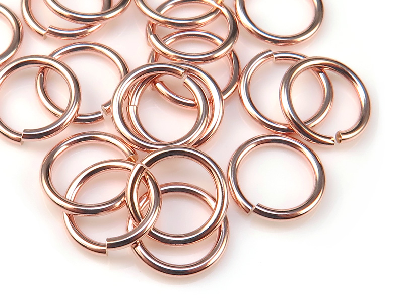 Rose Gold Filled Open Jump Ring 8mm ~ 18ga