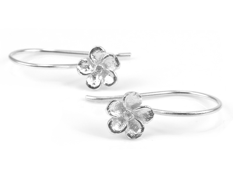 Sterling Silver Flower Ear Wire ~ PAIR