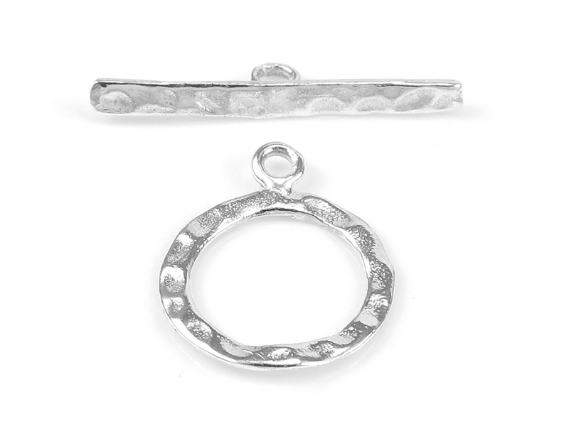 Sterling Silver Hammered Toggle and Bar Clasp 13mm