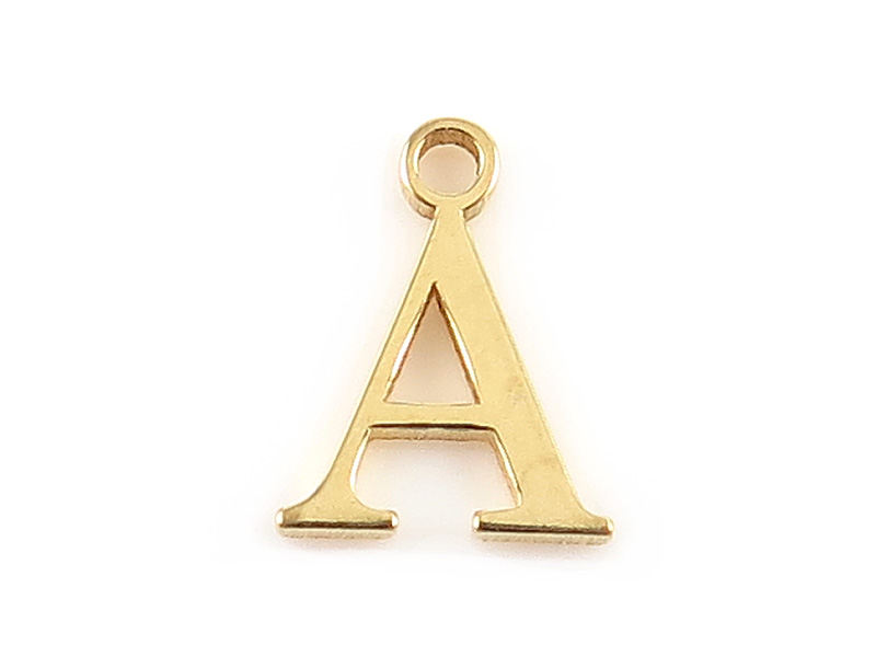 Gold Vermeil Alphabet Charm ~ A