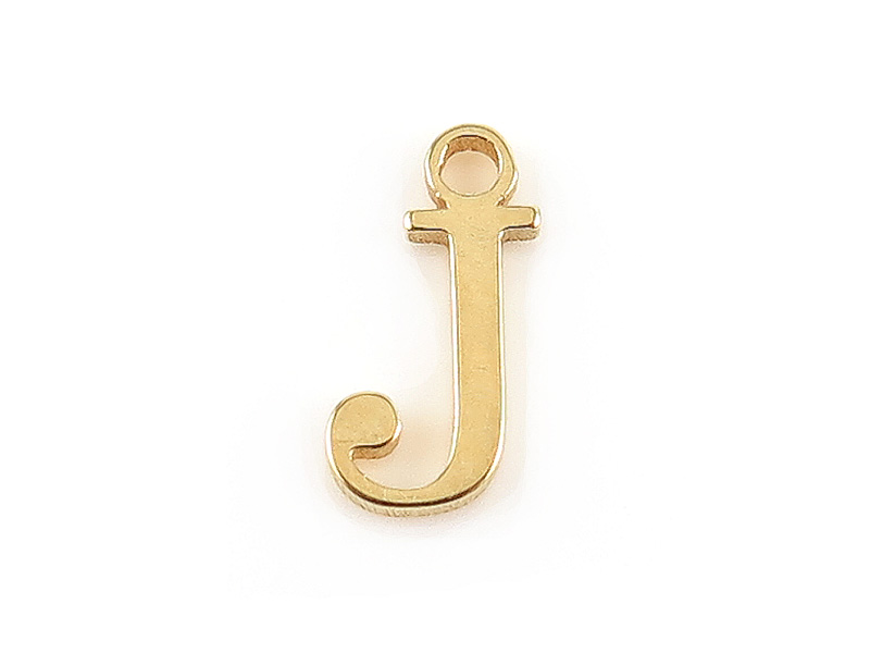 Gold Vermeil Alphabet Charm ~ J