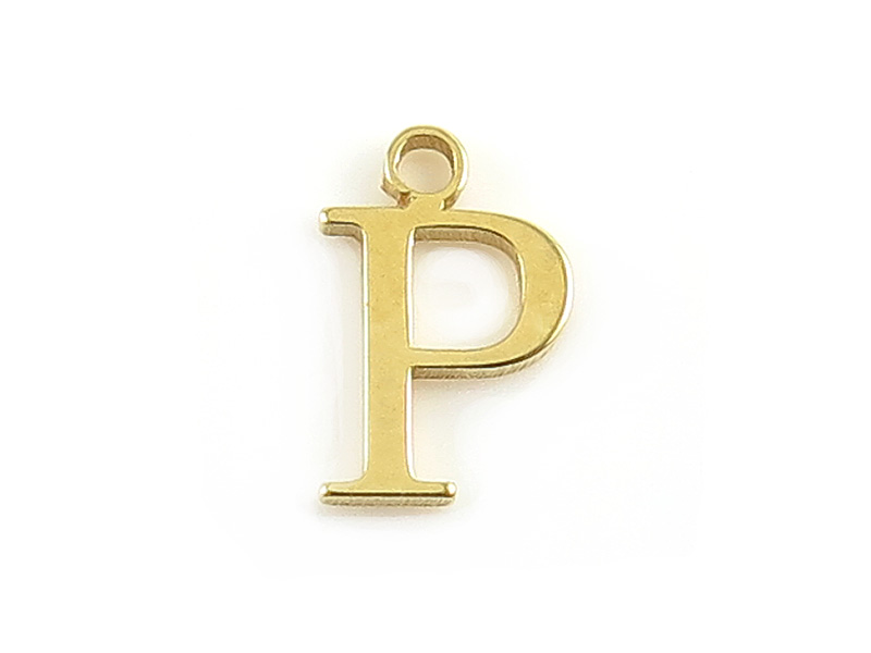 Gold Vermeil Alphabet Charm ~ P
