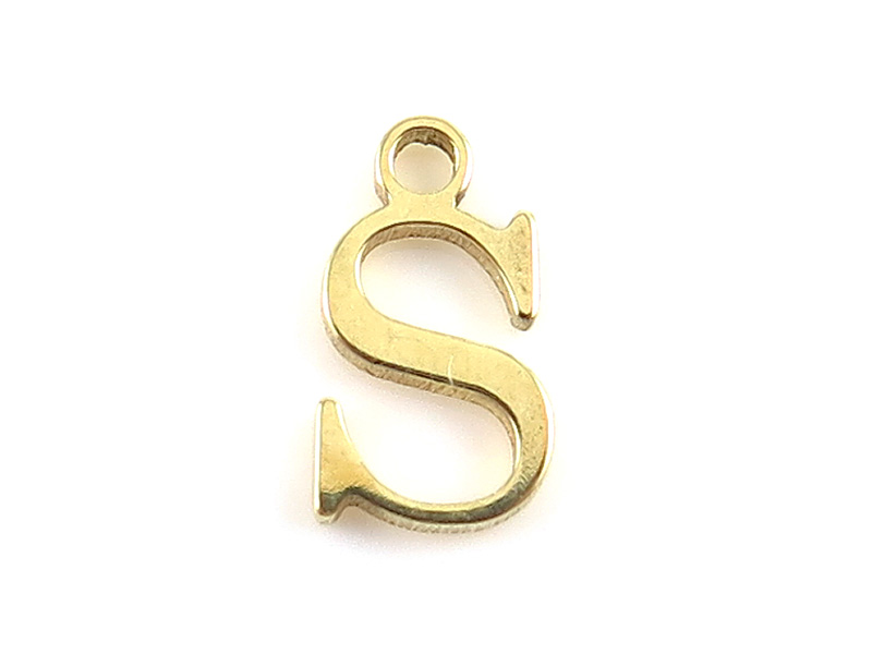 Gold Vermeil Alphabet Charm ~ S