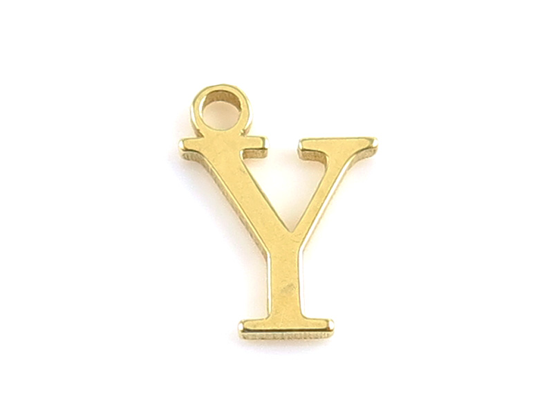Gold Vermeil Alphabet Charm ~ Y