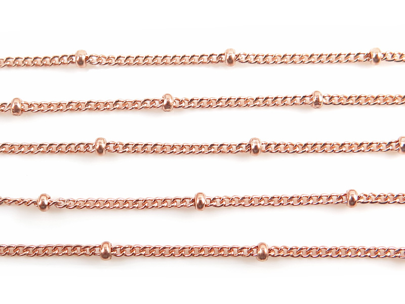 Rose Gold Filled Satellite Chain 1.5 x 1.2mm (16mm ball spacing)  ~ Offcuts
