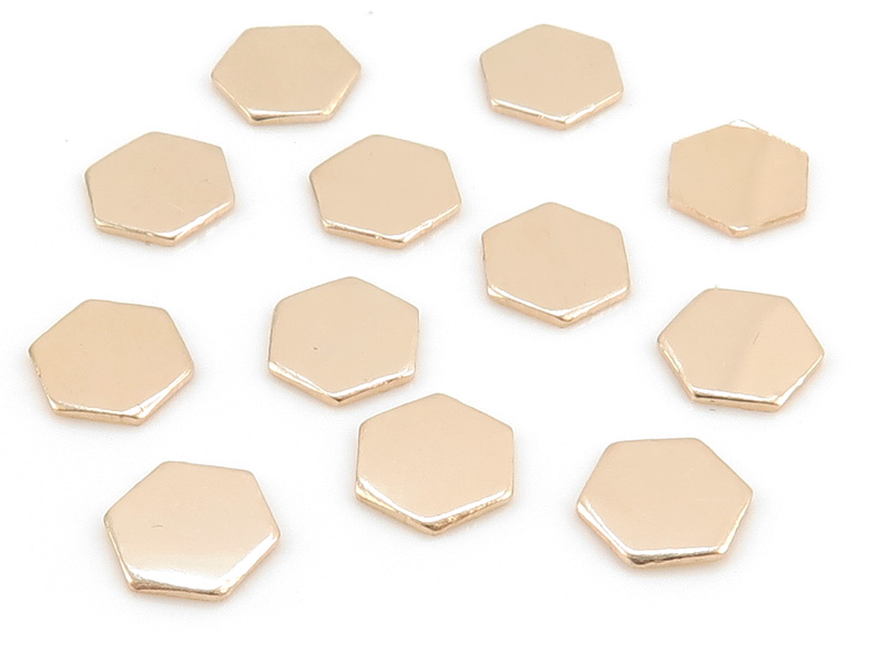Gold Filled Hexagon Solderable Accent 6mm