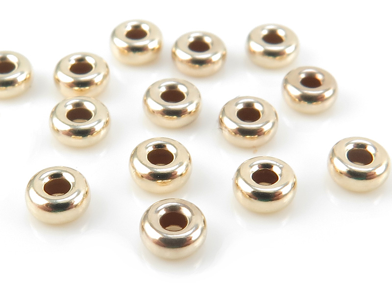 14K Gold Smooth Rondelle Bead 3.25mm