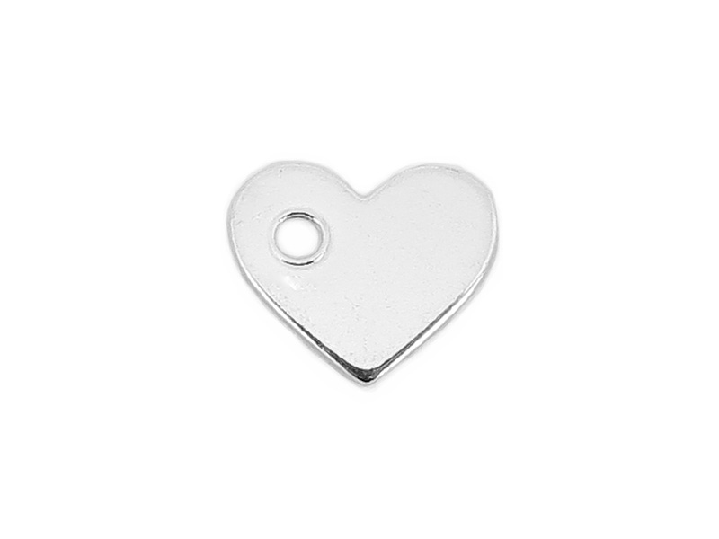 Sterling Silver Heart Tag 7.5mm