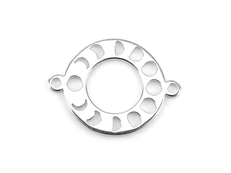 Sterling Silver Lunar Cycle Connector 13mm