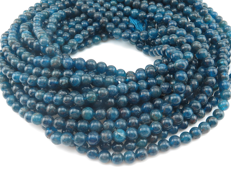 Teal Apatite Smooth Round Beads 6mm ~ 15.5'' Strand