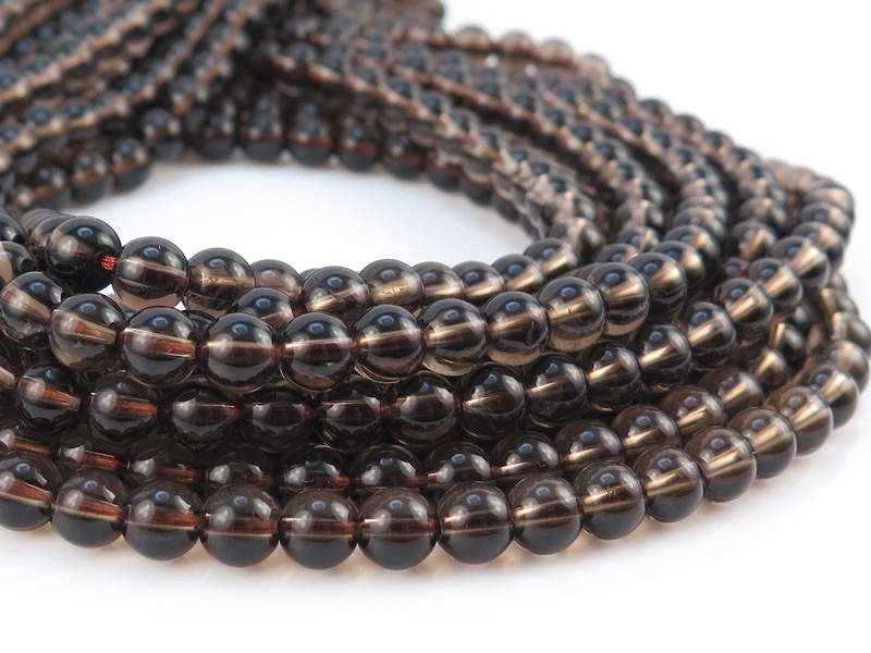 AAA Smoky Quartz Smooth Round Beads Various Sizes