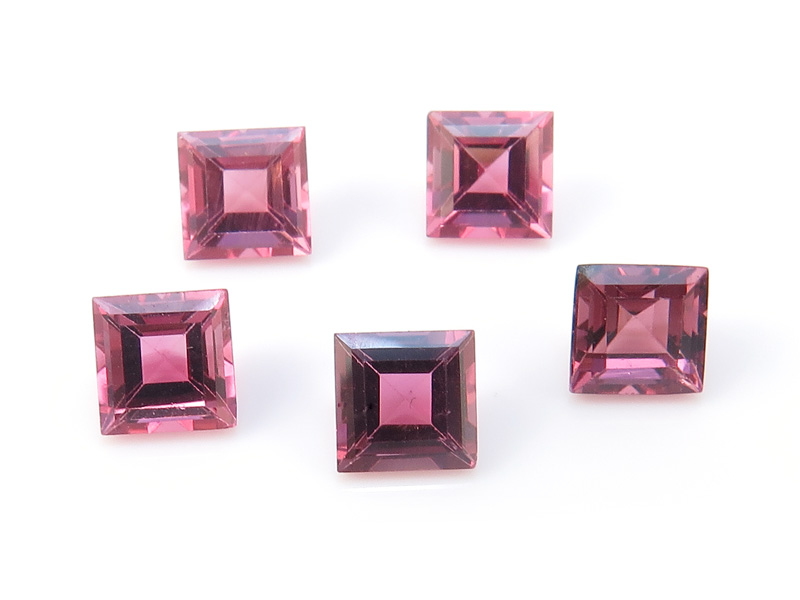 Pink Tourmaline Faceted Square ~ Various Sizes