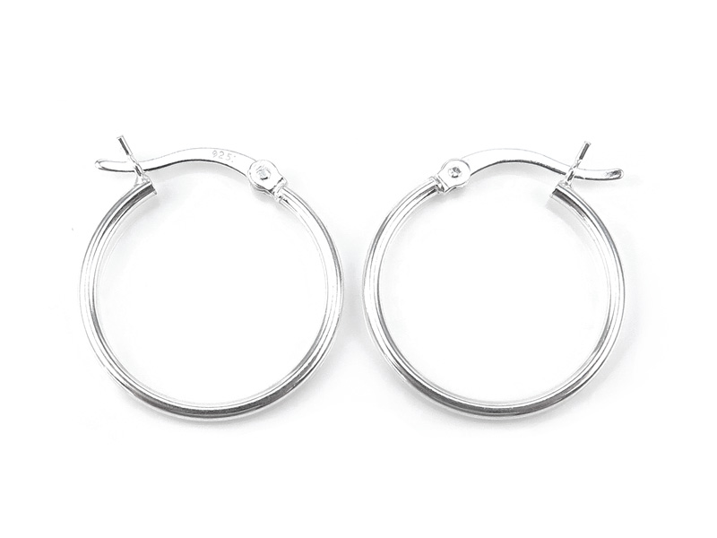 Sterling Silver Hinged Earring Hoop 20mm x 1.5mm ~ PAIR