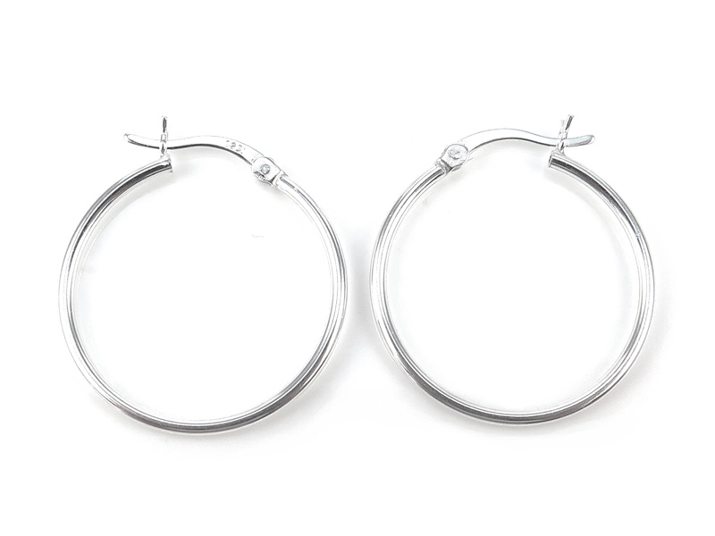 Sterling Silver Hinged Earring Hoop 25mm x 1.5mm ~ PAIR