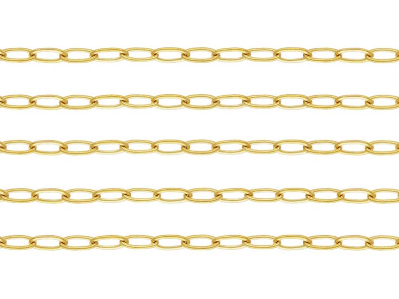Gold Filled Flat Cable Chain 3.4mm x 1.7mm ~ by the Foot