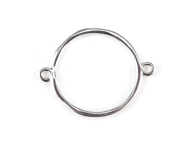 Sterling Silver Organic Circle Connector 21mm