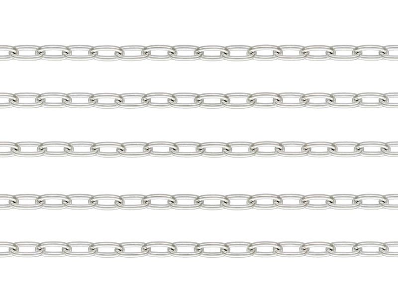 Sterling Silver Long Oval Cable Chain 3.5mm x 1.75mm  ~ by the Foot