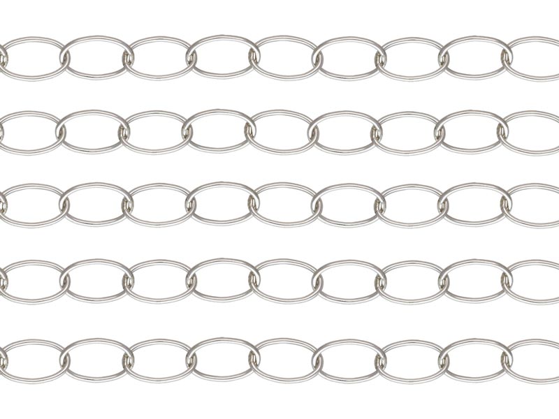 Sterling Silver Oval Cable Chain 10mm x 6.5mm ~ Offcuts
