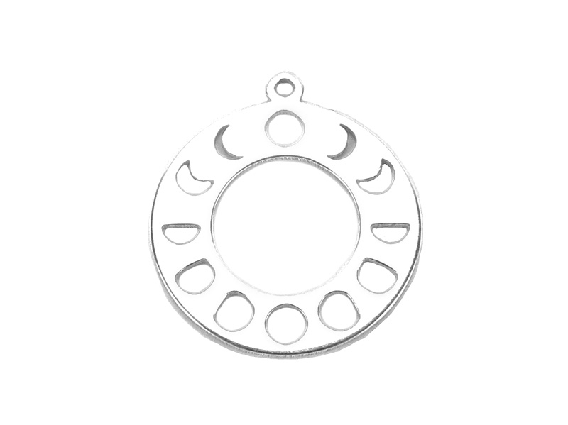 Sterling Silver Lunar Cycle Pendant 16mm