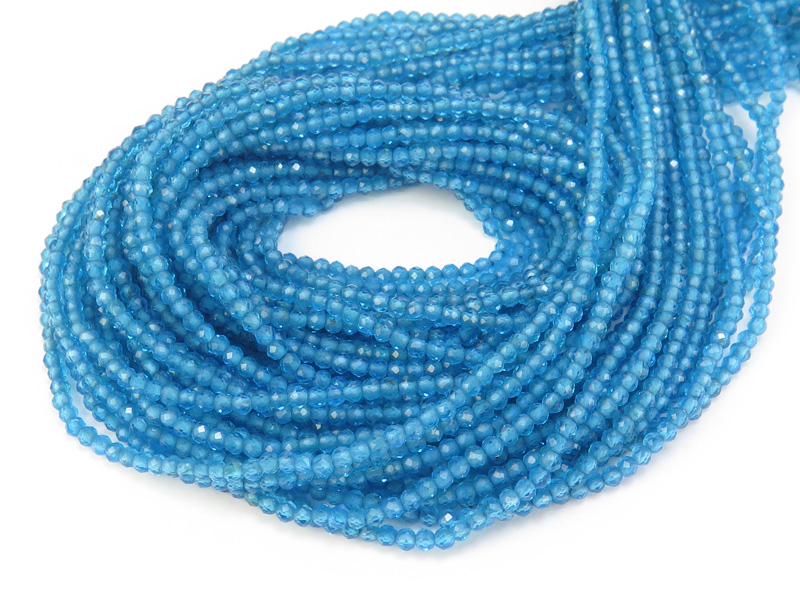 AAA Peacock Apatite Micro-Faceted Rondelles 2.5mm ~ 12.5'' Strand
