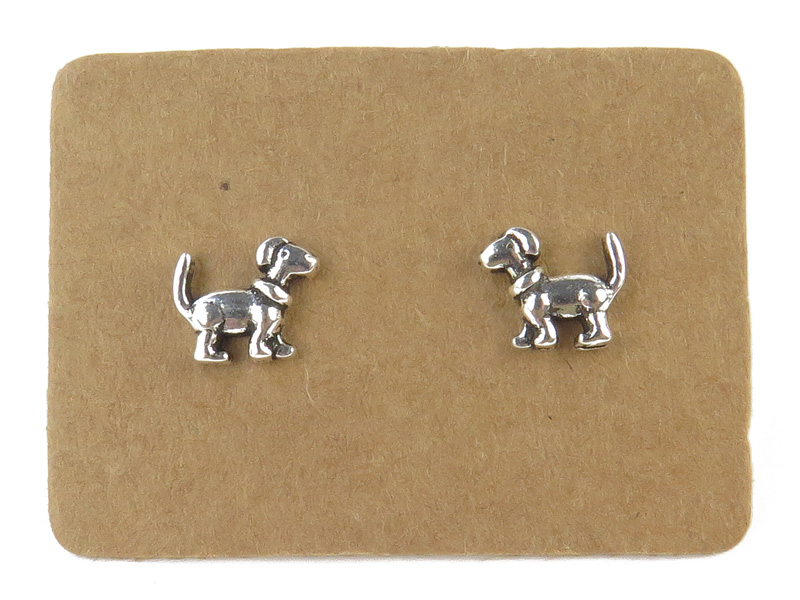 Sterling Silver Dog Ear Studs  ~ PAIR