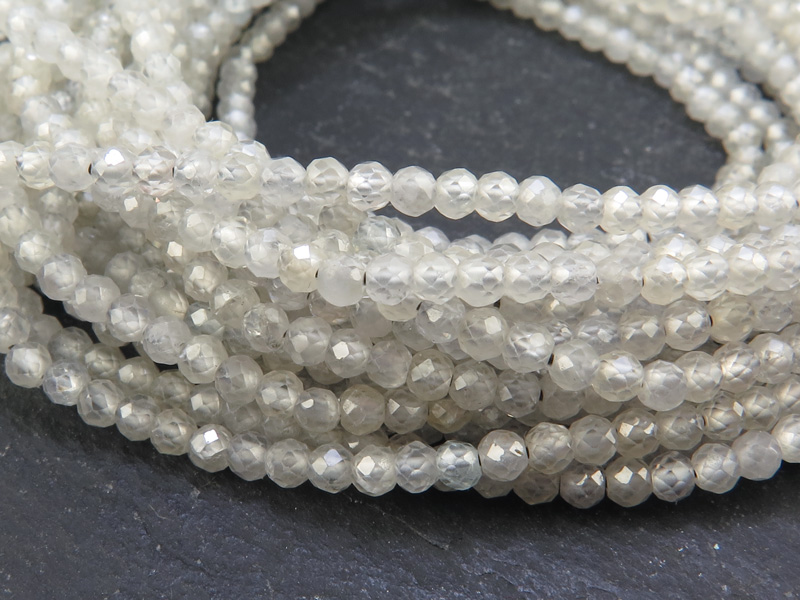 AAA Grey Zircon Faceted Rondelles 2mm ~ 12.5'' Strand