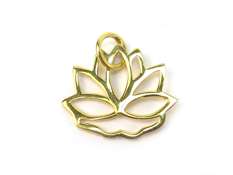 Gold Vermeil Lotus Pendant 13mm