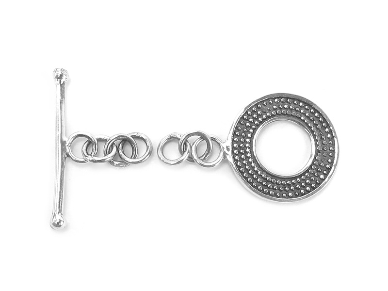 Sterling Silver Decorative Toggle and Bar Clasp 15mm