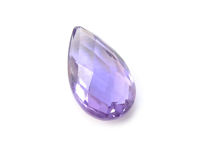 Amethyst Double Sided Faceted Pear 14mm x 8mm