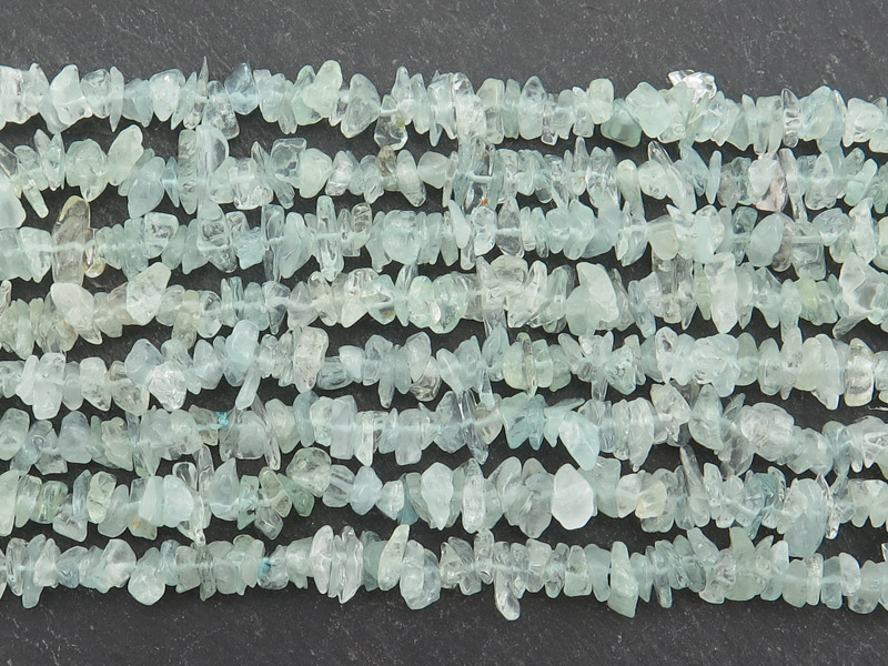 Aquamarine Chip Beads ~ 34'' Strand