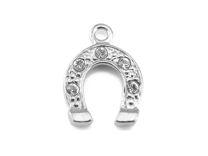 Sterling Silver Swarovski Horseshoe Pendant 13mm