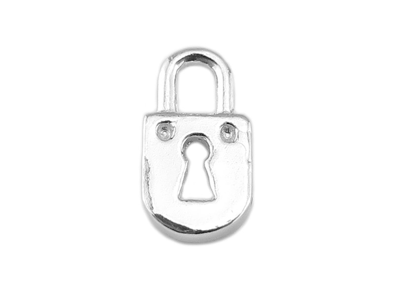 Sterling Silver Padlock Charm 11.5mm