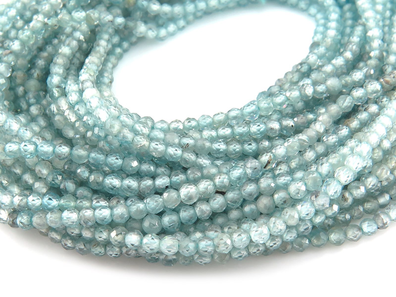 AAA Blue Zircon Faceted Rondelle Beads 2mm ~ 12.5'' Strand
