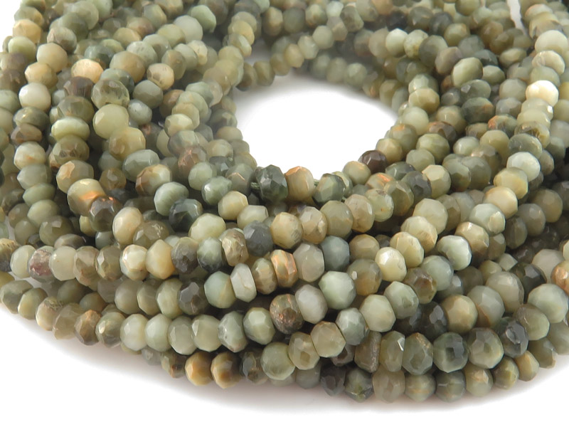 Chrysoberyl Faceted Rondelles 3.5-4mm ~ 13'' Strand