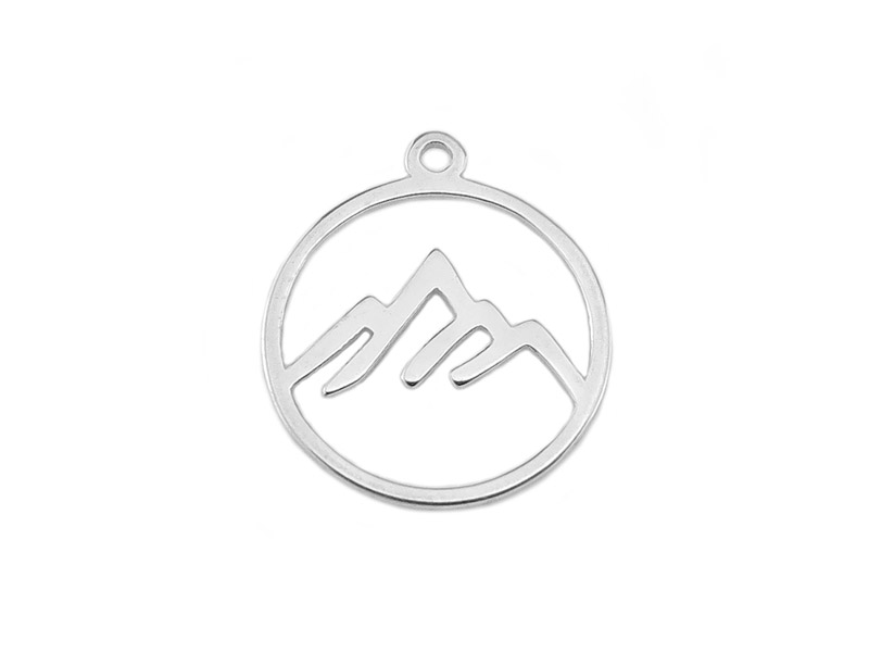 Sterling Silver Mountain Pendant 13mm