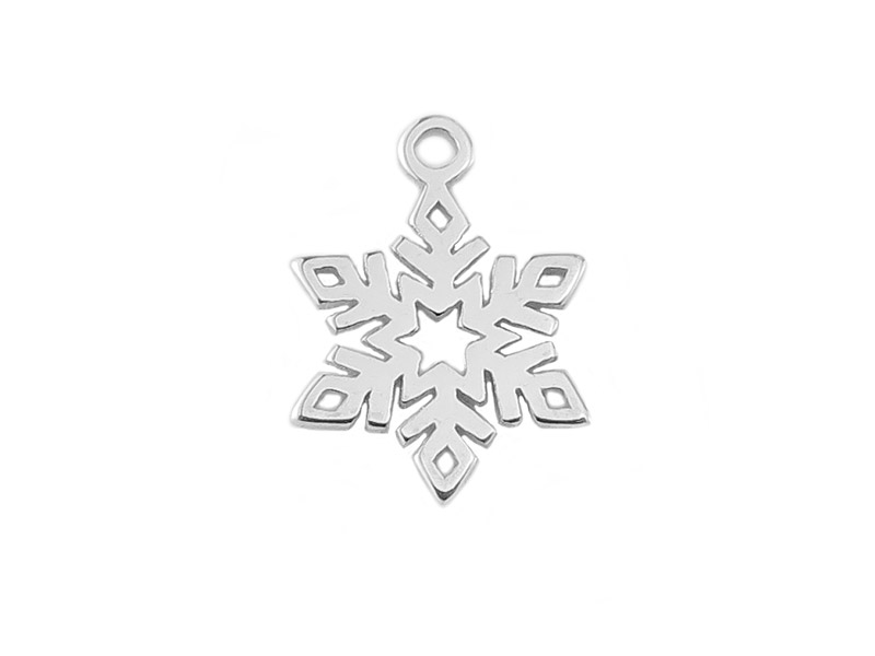 Sterling Silver Snowflake Charm 12mm