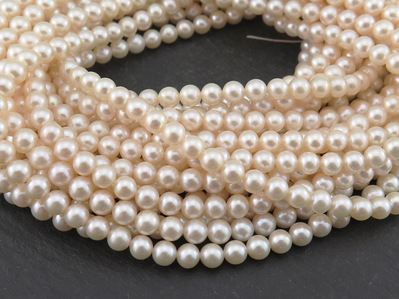 Freshwater Pearl Ivory Off-Round Beads 5-5.5mm ~ 16'' Strand