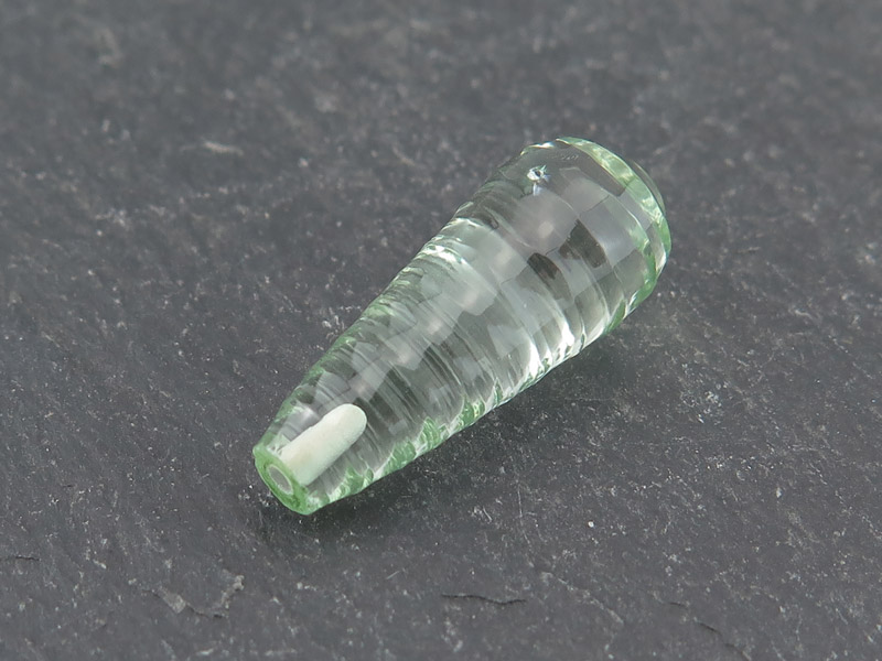 Green Amethyst Carved Drop ~ Half Drilled ~ 20mm