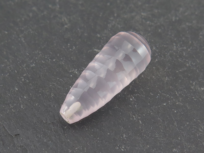 Rose Quartz Carved Drop ~ Half Drilled ~ 20mm