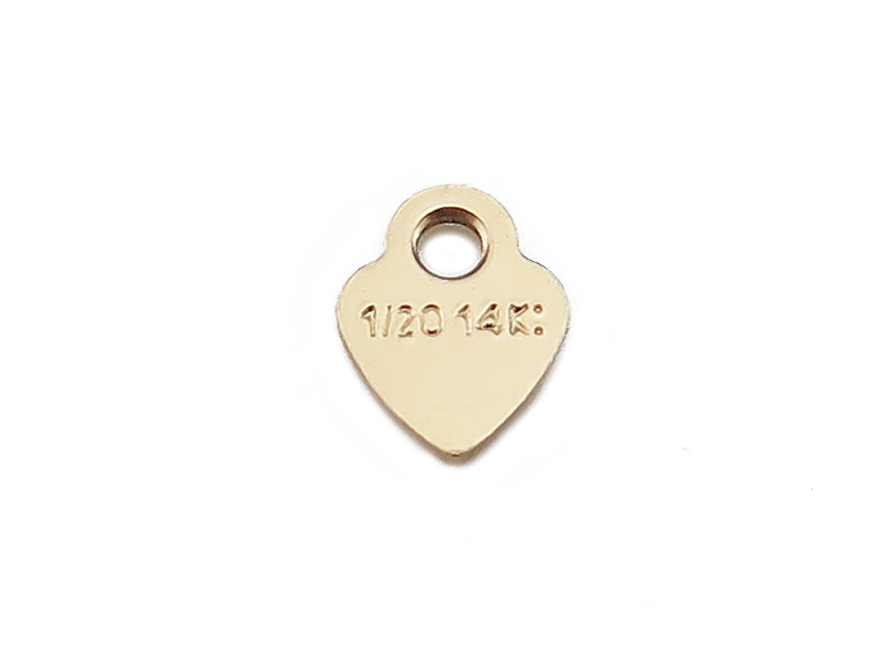 Gold Filled Stamped Heart Tag 4.5mm