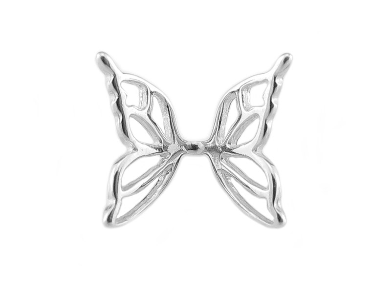 Sterling Silver Butterfly Wings Bead