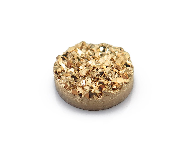 Gold Druzy Round Cabochon 8mm