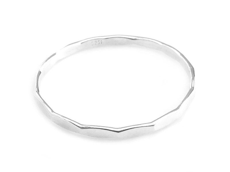 Sterling Silver Hammered Stacking Ring ~ Size R