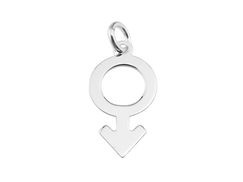Sterling Silver Male Symbol Charm 17mm