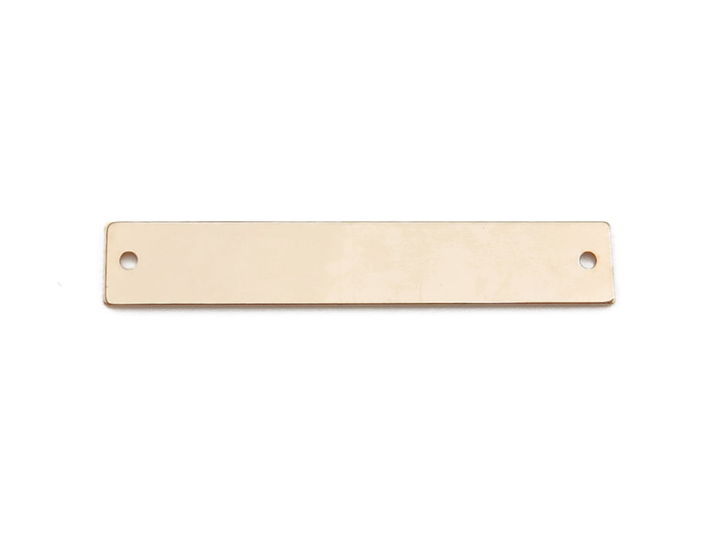 Gold Filled Rectangle Bracelet Bar Connector 31mm ~ Optional Engraving