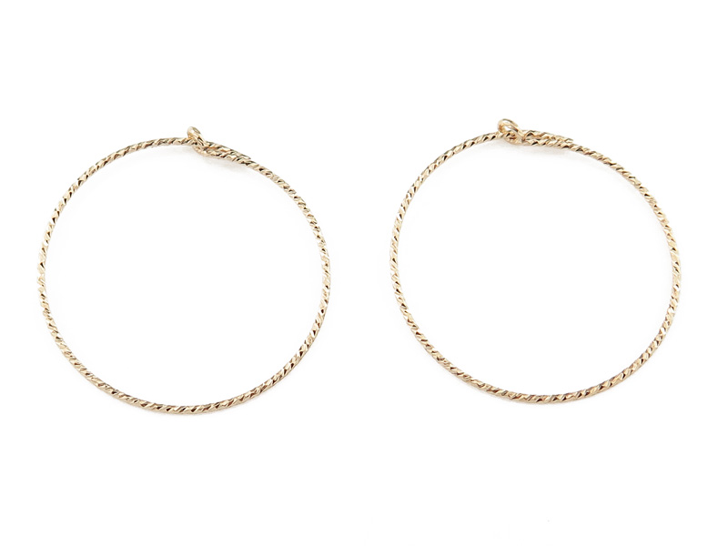 Gold Filled Sparkle Beading Hoop 25mm PAIR